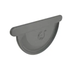 Prefa Aluminium kopschot vlak M333 - links/rechts te monteren, patinagrijs zinklook (Prefa)