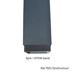 Kallos Aluminium regenpijp 80x80 mm vierkant zwart Ral-9005 fijnstructuur - 3 meter (Kallos 2,0 mm)