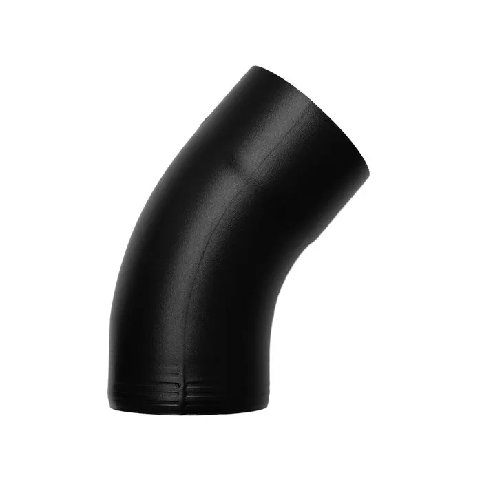 Prefa Regenpijp bocht aluminium 40gr 80 mm Ral-9005 fijnstructuur zwart