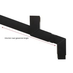 Kallos Aluminium sprongstuk 80x80 mm vierkant, set 2 bochten incl. spie, sprong max 101 cm - antraciet RAL 7021 fijnstructuur (Kallos 2,0 mm)