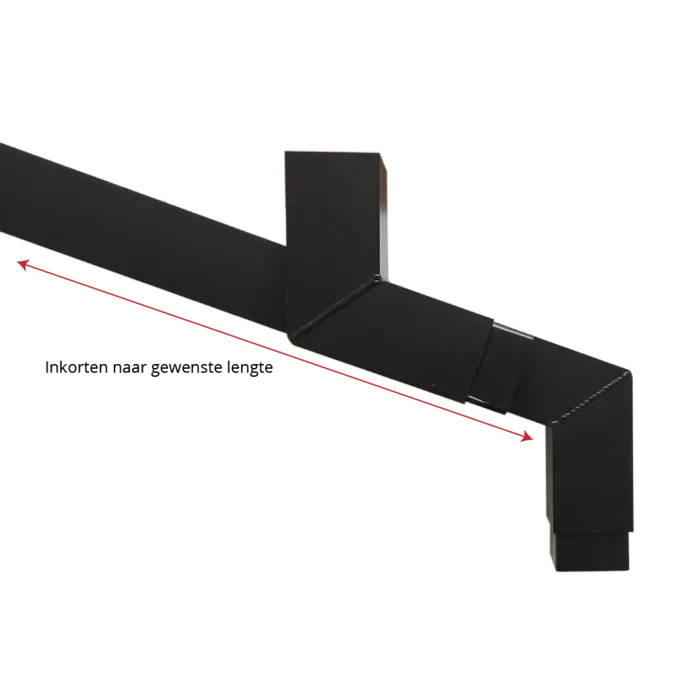 Kallos Aluminium sprongstuk 80x80 mm vierkant, set 2 bochten incl. spie, sprong max 101 cm - antraciet RAL 7021 fijnstructuur (Kallos 2,0 mm)