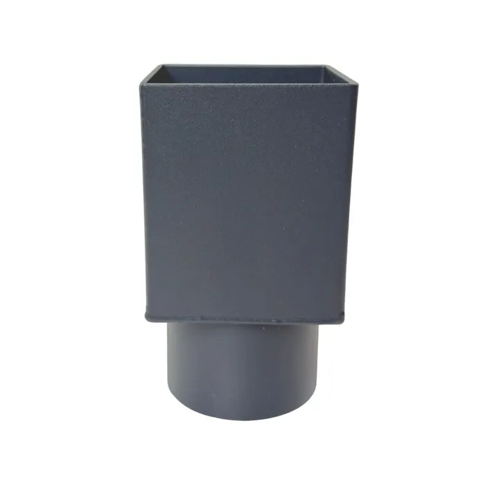 Kallos Verloop alu 80x80 naar rond 80 mm RAL-7021 fijnstructuur