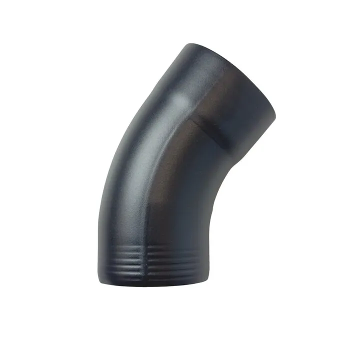 Kallos Aluminium regenpijp bocht 80 mm 40 graden Ral-7021 fijnstructuur