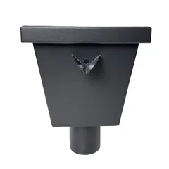 Kallos Aluminium vergaarbak Junior, uitloop 80 mm rond - antraciet RAL 7021 fijnstructuur (Kallos 2,0 mm)
