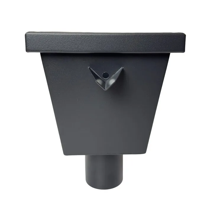 Kallos Aluminium vergaarbak Junior, uitloop 80 mm rond - antraciet RAL 7021 fijnstructuur (Kallos 2,0 mm)