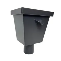 Kallos Aluminium vergaarbak Junior, uitloop 80 mm rond - antraciet RAL 7021 fijnstructuur (Kallos 2,0 mm)