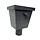 Aluminium vergaarbak Junior, uitloop 80 mm rond - antraciet RAL 7021 fijnstructuur (Kallos 2,0 mm)