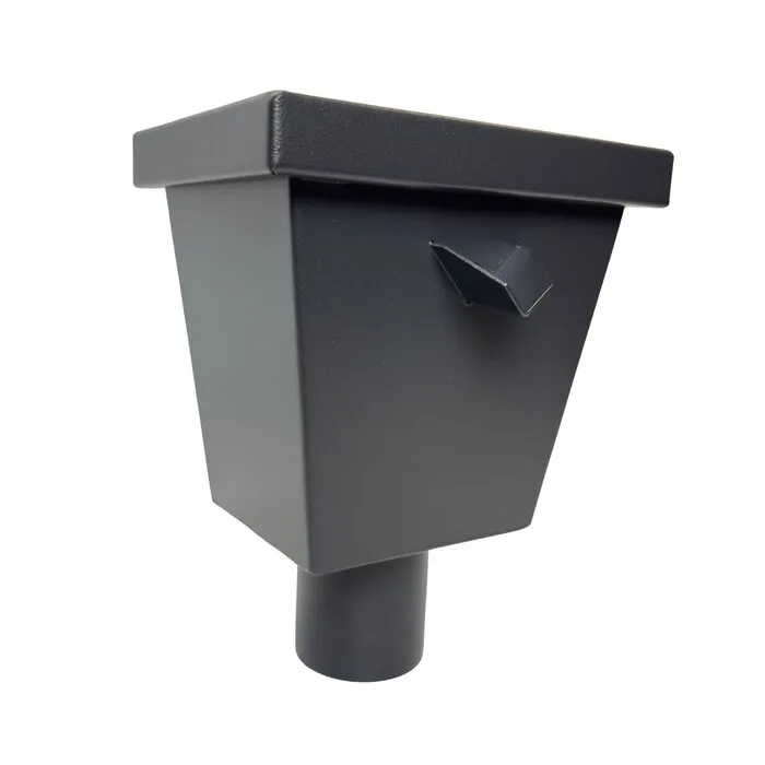 Kallos Vergaarbak junior 80 mm uitloop aluminium in Ral-7021 fijnstructuur