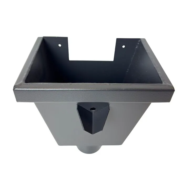 Kallos Vergaarbak junior 80 mm uitloop aluminium in Ral-7021 fijnstructuur