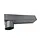 Aluminium stadsuitloop 60x100 mm passend in 80 mm rond - antraciet RAL 7021 fijnstructuur (Kallos 2,0 mm)