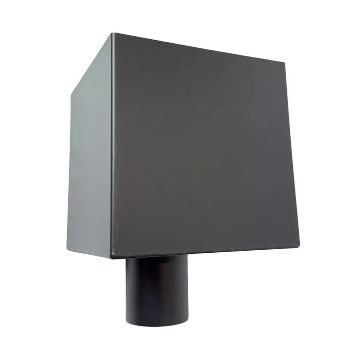 Kallos Aluminium vergaarbak Kubus 200x200mm rond 80 mm  in Ral-kleur 7021 fijnstructuur