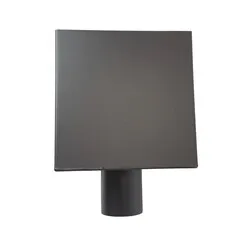 Kallos Aluminium vergaarbak Kubus 200x200 mm, uitloop rond 80 mm - antraciet RAL 7021 fijnstructuur (Kallos 2,0 mm)