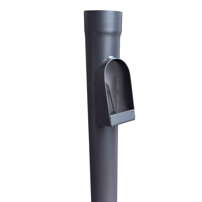 Kallos Bladafscheider aluminium 80 mm 75cm hoog in Ral-7021 fijnstructuur