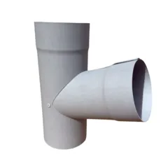 Prefa Aluminium T-stuk 100 mm met zijaansluiting 100 mm - patinagrijs zinklook (Prefa)