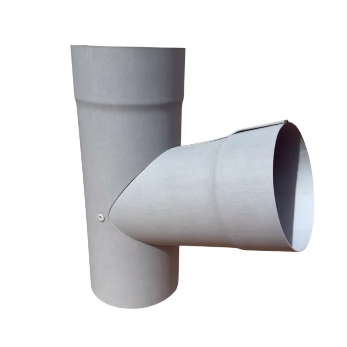 Prefa T-stuk 100mm zijaansluiting 100mm – patinagrijs