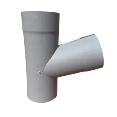 Prefa Aluminium T-stuk 100 mm met zijaansluiting 100 mm - patinagrijs zinklook (Prefa)