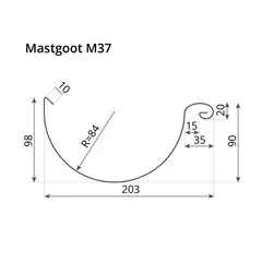 Nedzink Zinken mastgoot M37 - 1 meter (NedZink 0,8 mm)