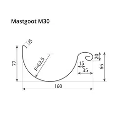 Nedzink Zinken mastgoot M30 - 1 meter (NedZink 0,8 mm)