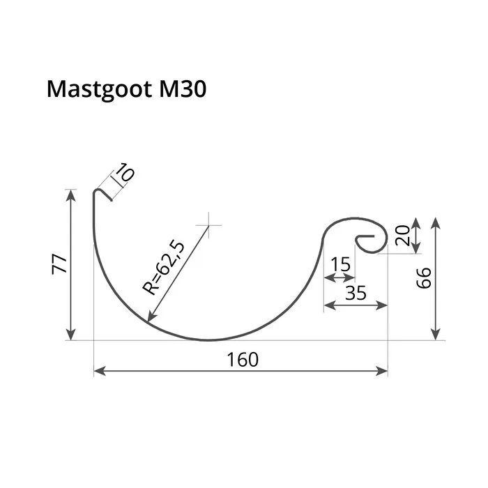 Nedzink Zinken dakgoot M30 2 meter