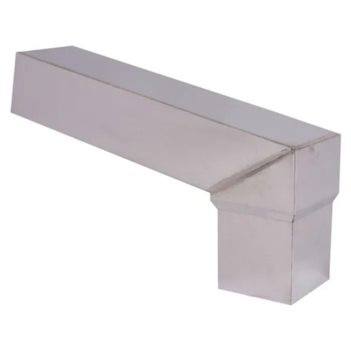 Nedzink Stadsuitloop 60x80 naar passend in 80 mm vierkant. lengte 300mm