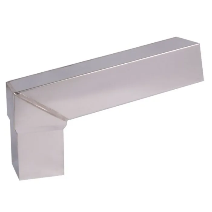 Nedzink Stadsuitloop 60x80 naar passend in 80 mm vierkant. lengte 300mm