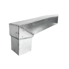 Nedzink Zinken stadsuitloop 60x80 mm naar passend in 80x80 mm vierkant - lengte 300 mm (NedZink)