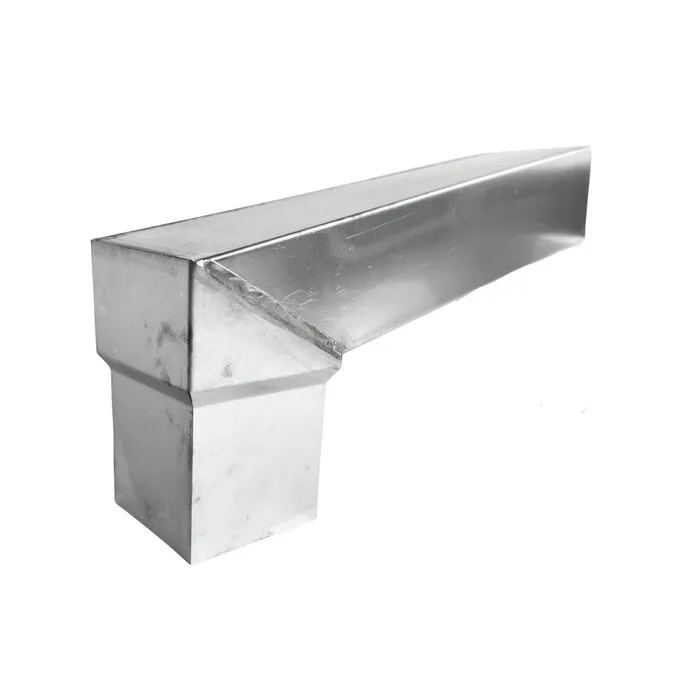 Nedzink Stadsuitloop 60x80 naar passend in 80 mm vierkant. lengte 300mm