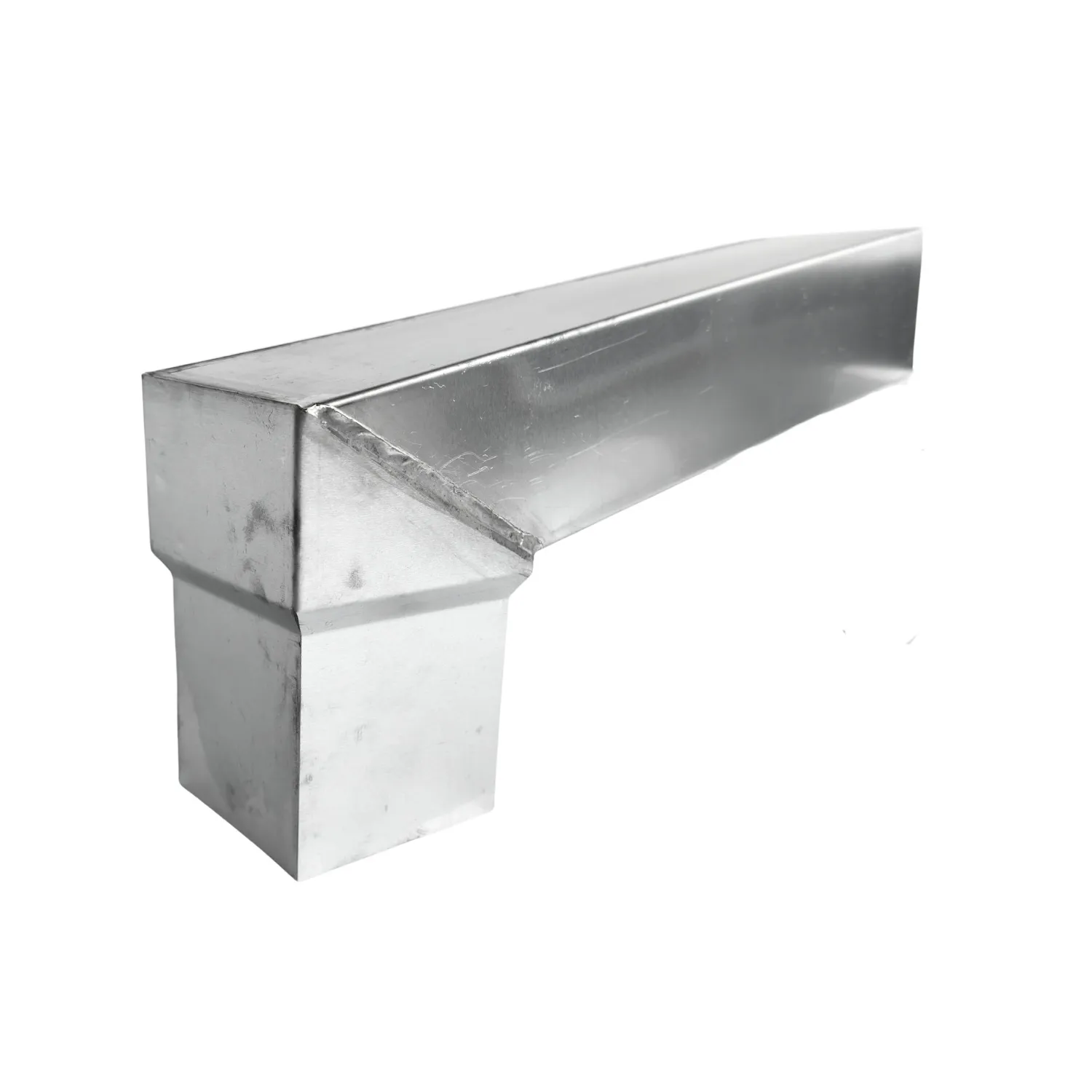 Nedzink Stadsuitloop 60x80 naar passend in 80 mm vierkant. lengte 300mm