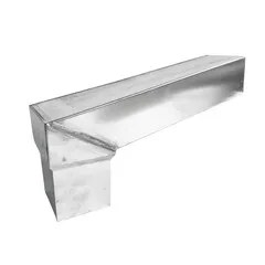 Nedzink Zinken stadsuitloop 60x80 mm naar passend in 80x80 mm vierkant - lengte 300 mm (NedZink)