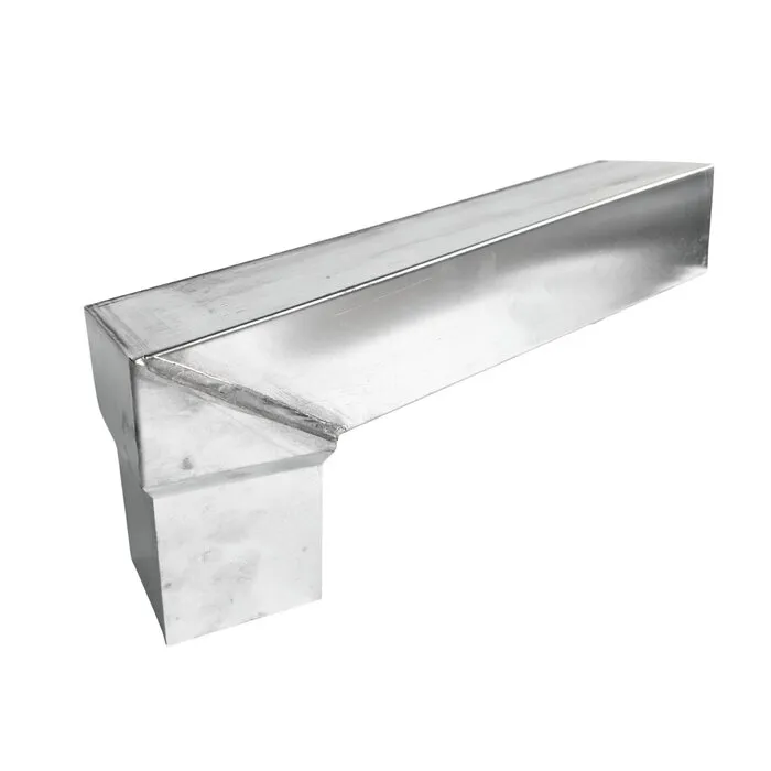 Nedzink Stadsuitloop 60x80 naar passend in 80 mm vierkant. lengte 300mm