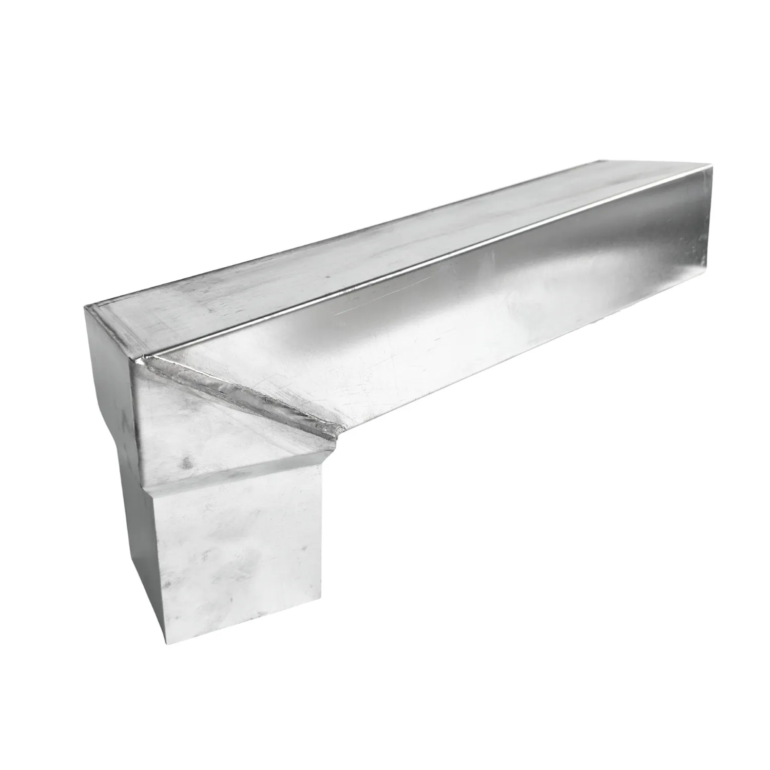 Nedzink Stadsuitloop 60x80 naar passend in 80 mm vierkant. lengte 300mm