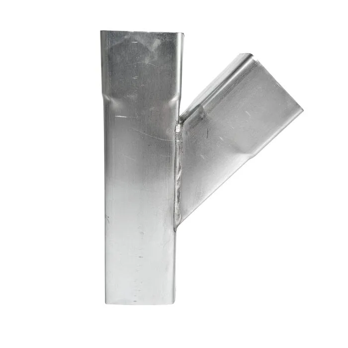 Nedzink T-stuk zink 80x80 mm vierkant 45 graden