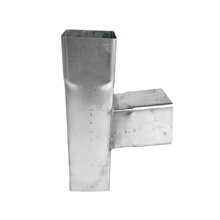 Nedzink T-stuk zink 80x80 mm vierkant 85 graden