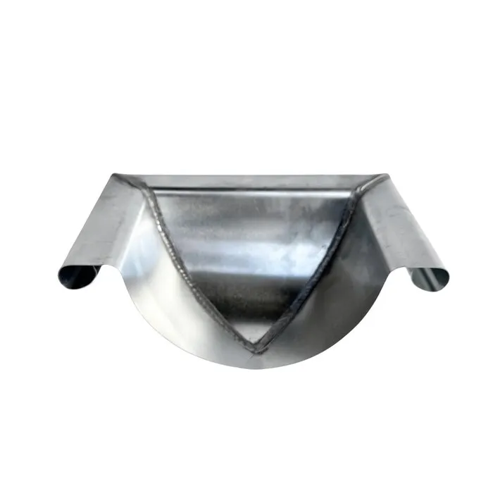 Nedzink Kopschot mastgoot M44 met kraal. halfrond bolvormig. links & rechts te monteren