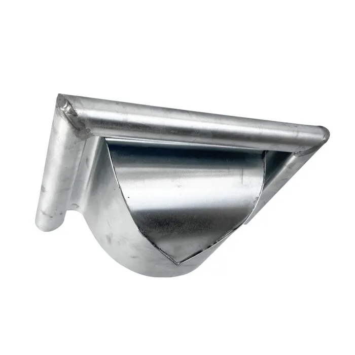 Nedzink Kopschot mastgoot M30 met kraal. halfrond bolvormig. links & rechts te monteren