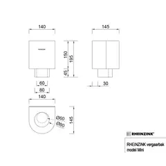 Nedzink Zinken vergaarbak Mini 80 mm rond met uitsparing (NedZink)