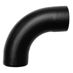 Kallos Aluminium bocht 85 graden 80 mm rond - zwart ral-9005 fijnstructuur (Grömo 0,7 mm)