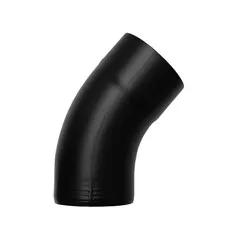 Kallos Aluminium bocht 40 graden 80 mm rond - zwart ral- 9005 fijnstructuur (Grömo 0,7 mm)