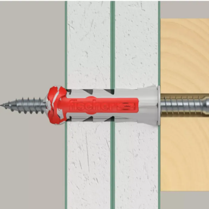 Plug Fischer duo power 10x50mm t.b.v. Schroefstift RVS 70mm