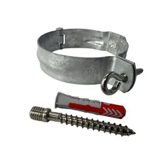 Grömo Gegalvaniseerde regenpijpbeugelset 100 mm M8/M10 - set met montage-opties