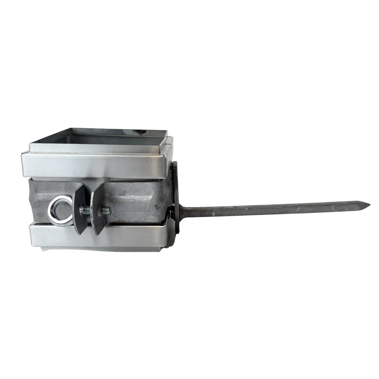 Scharnierpenbeugel 80x80 vierkant gegalv.