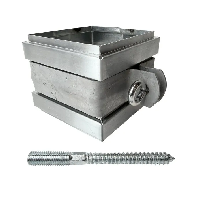 Vierkanten gegalv. 80x80 mm regenpijpbeugel. M10 + schroefpen 100 mm - SET