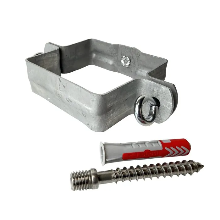 Vierkanten gegalv. 80x80 mm regenpijpbeugel. M10 + schroefpen 100 mm - SET