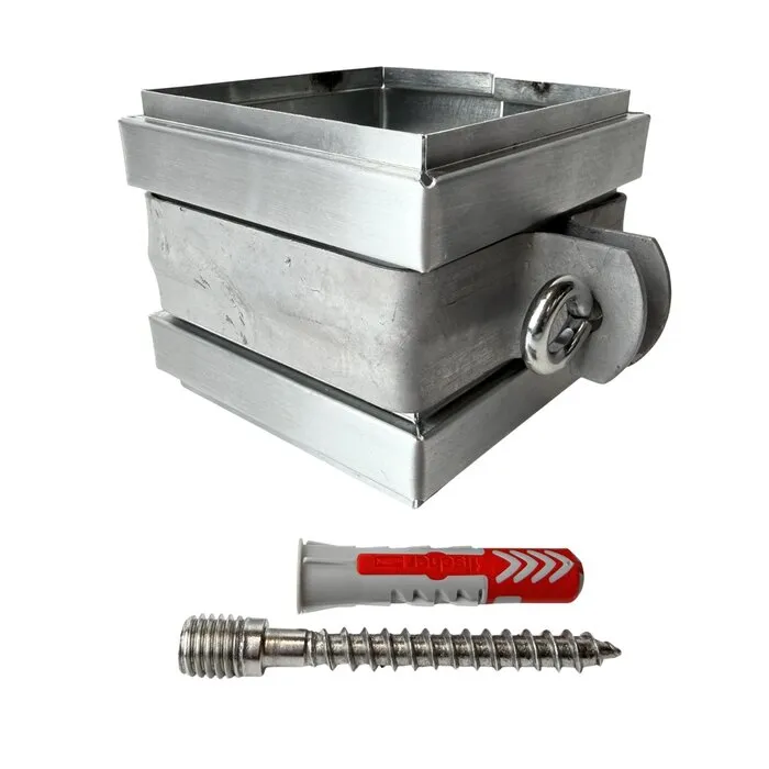 Vierkanten gegalv. 80x80 mm regenpijpbeugel. M10 + schroefpen 100 mm - SET