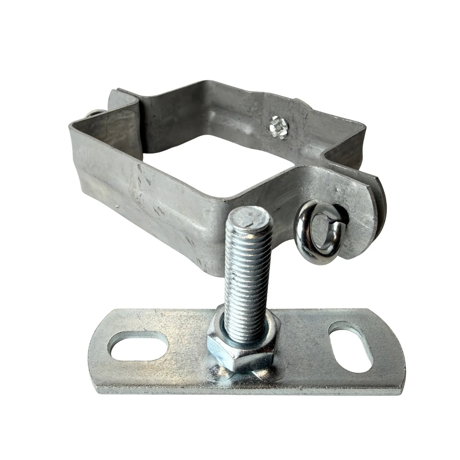 Vierkanten gegalv. 80x80 mm regenpijpbeugel. M10 + schroefpen 100 mm - SET