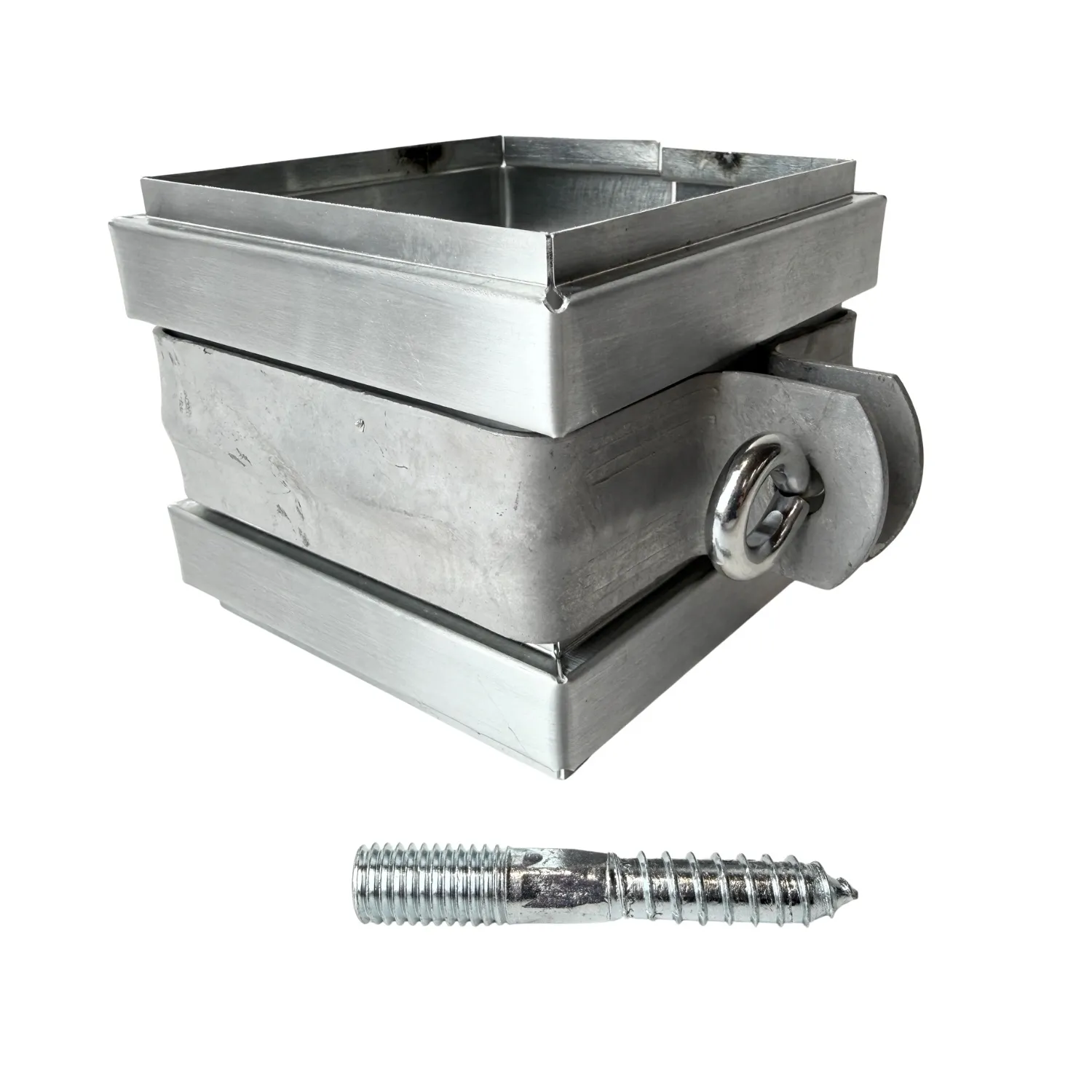 Vierkanten gegalv. 80x80 mm regenpijpbeugel. M10 + schroefpen 100 mm - SET