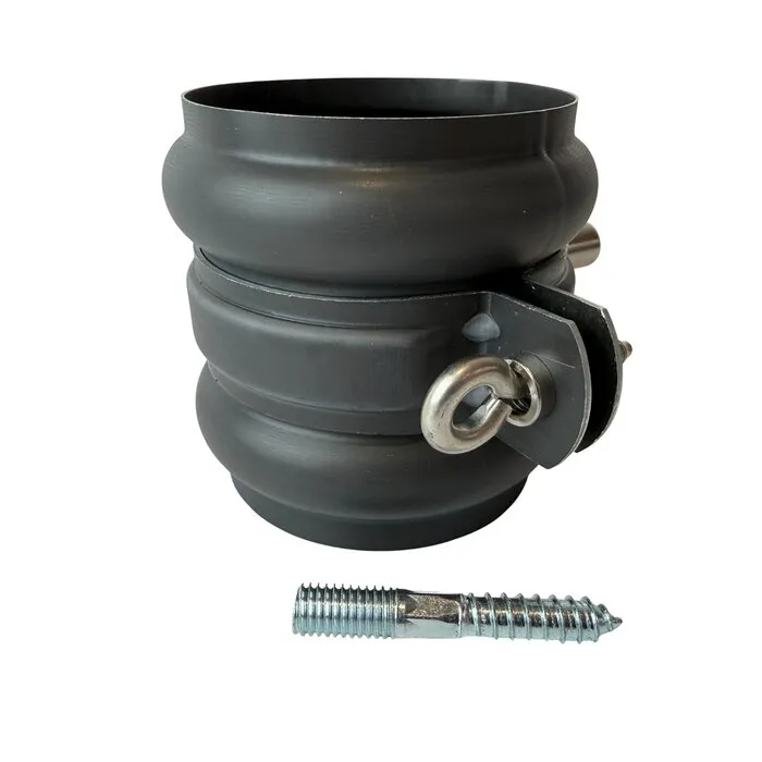 Nedzink Gegalvaniseerde scharnierpijpbeugelset 80 mm M8/M10 zwart Noir (NedZink)