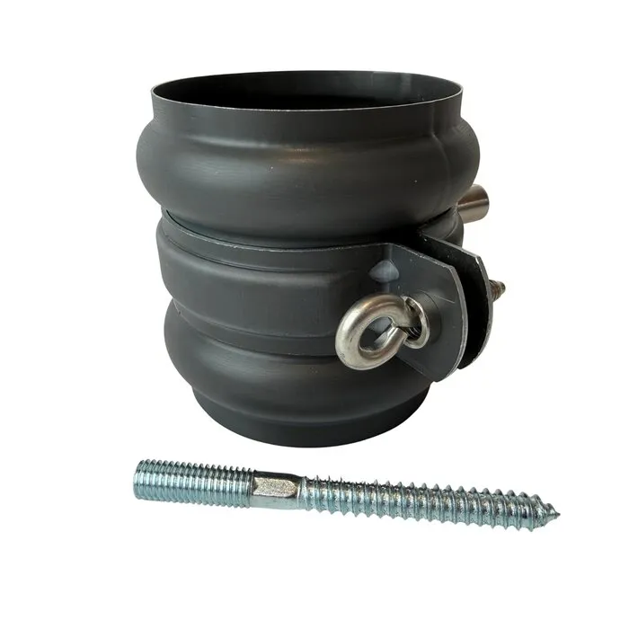Nedzink Gegalvaniseerde scharnierpijpbeugelset 80 mm M8/M10 zwart Noir (NedZink)