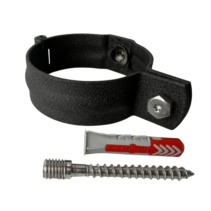 Prefa Aluminium scharnierbeugelset M10 80 mm P.10 zwart - set met montage-opties (Prefa)