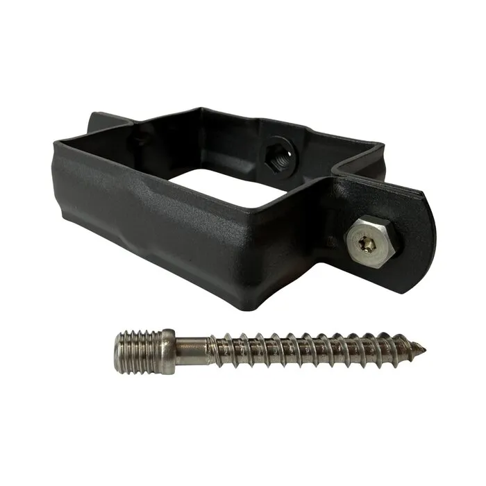 Kallos 80x80 mm vierkante M10 beugel in Ral-9005 fijnstructuur